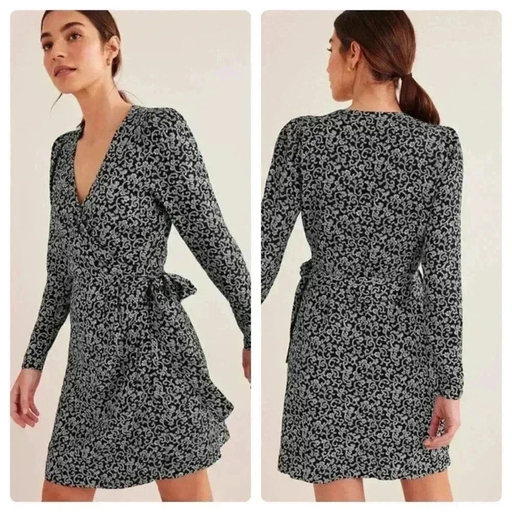 Boden Wrap Detail Mini Dress